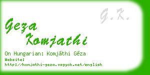 geza komjathi business card