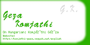 geza komjathi business card
